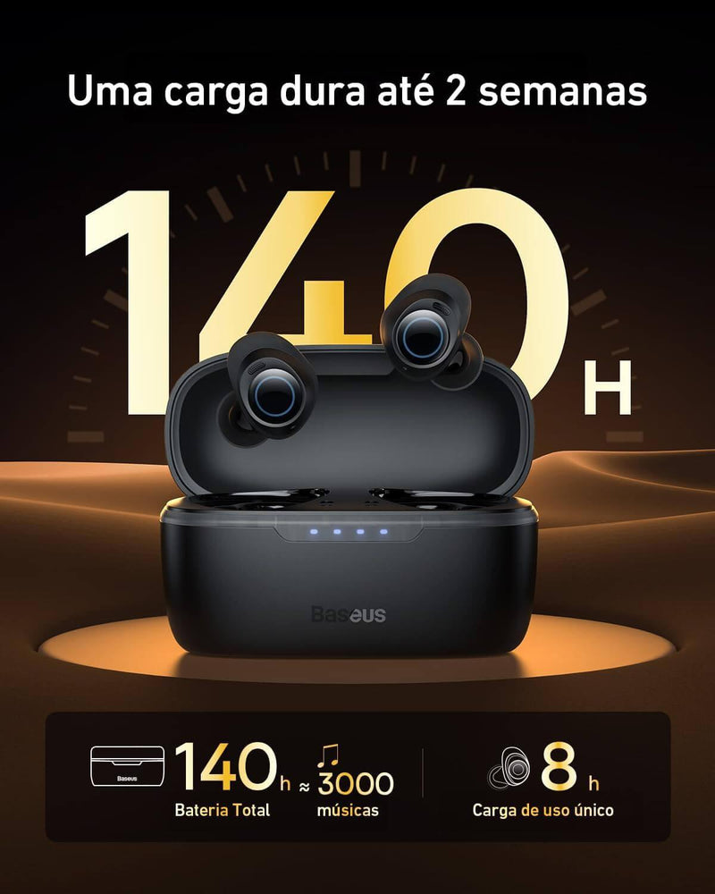 Fone Baseus ma10 - Cancelamento de Ruído,Proteção IPX06 a Prova de Água